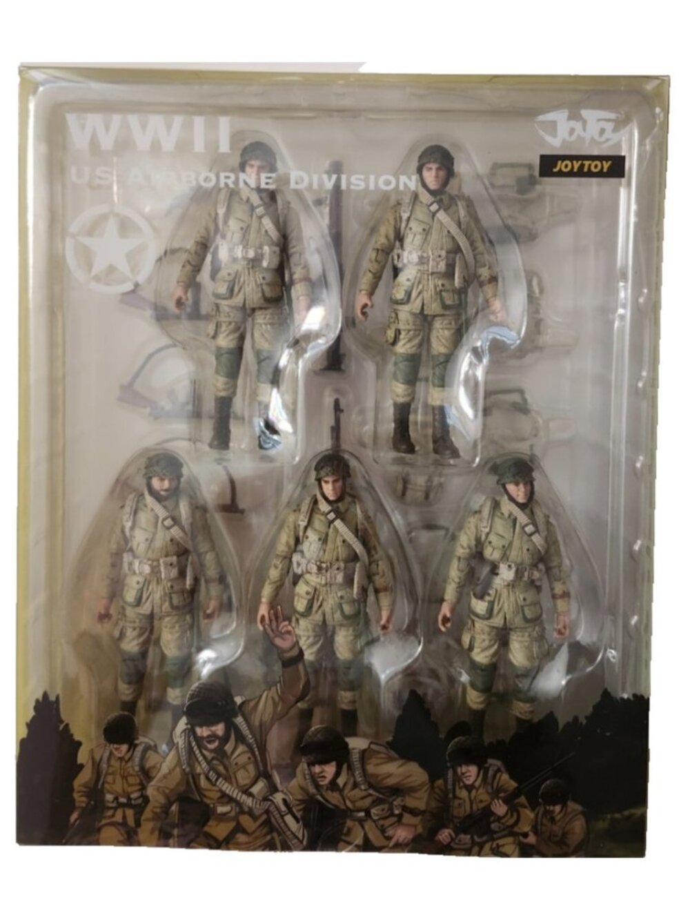 1/18 JOYTOY WWII US Airborne Dicision Action Figure Set H10.5cm/4.1in